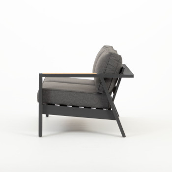 Palamea 3 Piece Outdoor Lounge Set with Coffee Table - W100, Gunmetal