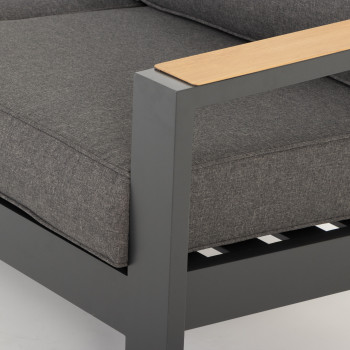 Palamea 3 Piece Outdoor Lounge Set with Coffee Table - W100, Gunmetal