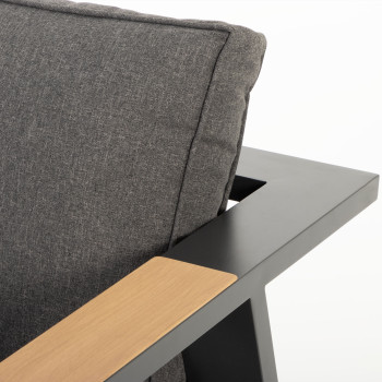 Palamea 3 Piece Outdoor Lounge Set with Coffee Table - W100, Gunmetal