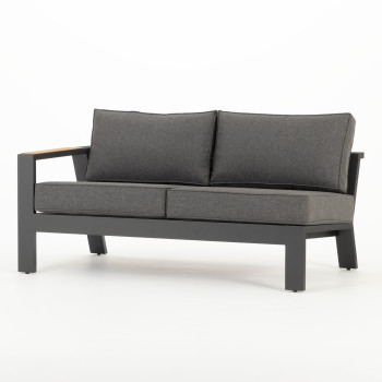 Palamea 3 Piece Outdoor Lounge Set with Coffee Table - W100, Gunmetal