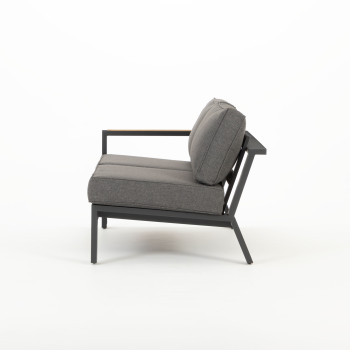 Palamea 3 Piece Outdoor Lounge Set with Coffee Table - W100, Gunmetal
