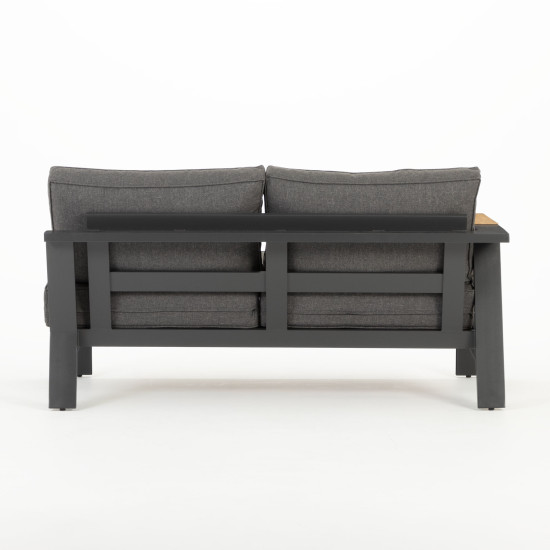 Palamea 3 Piece Outdoor Lounge Set with Coffee Table - W100, Gunmetal