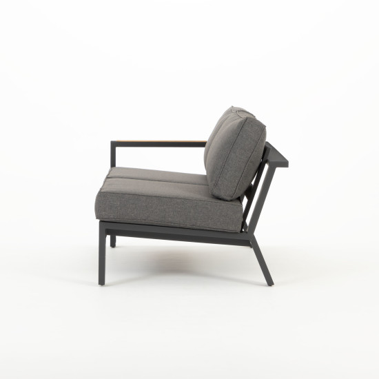 Palamea 3 Piece Outdoor Corner Lounge Set, Gunmetal