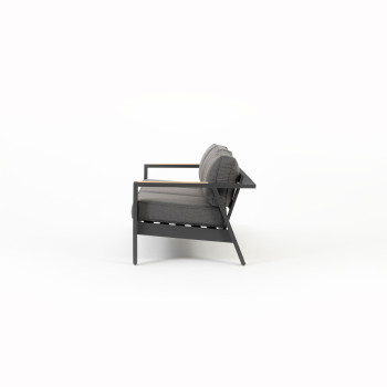 Palamea 4 Piece Outdoor Lounge Set with Coffee Table, Gunmetal