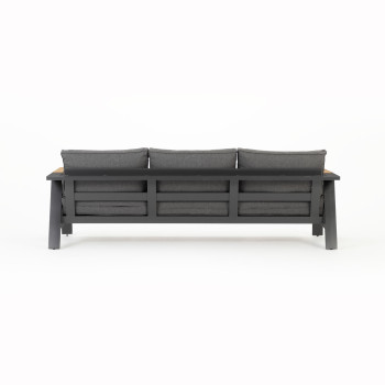 Palamea 4 Piece Outdoor Lounge Set with Coffee Table, Gunmetal