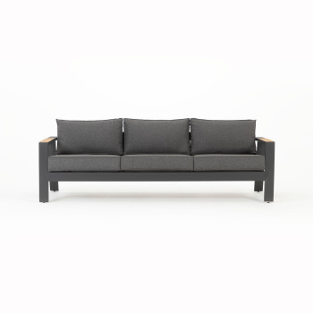 Palamea 4 Piece Outdoor Lounge Set With Square Coffee Table - W100, Gunmetal