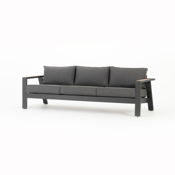 Palamea 4 Piece Outdoor Lounge Set With Square Coffee Table - W100, Gunmetal