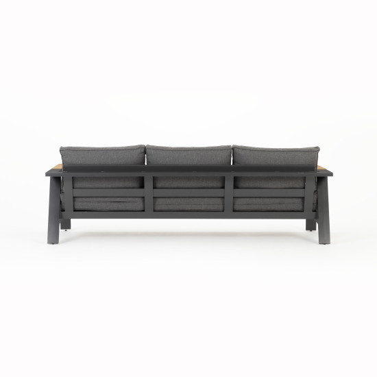 Palamea 4 Piece Outdoor Lounge Set With Square Coffee Table - W100, Gunmetal