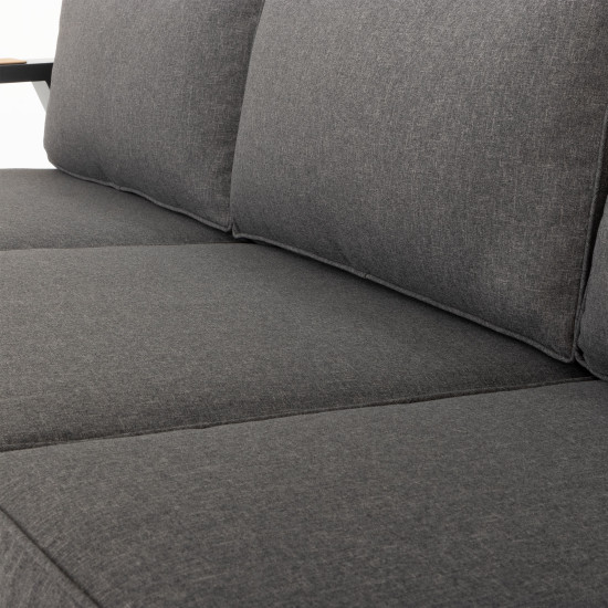Palamea 4 Piece Outdoor Lounge Set With Square Coffee Table - W100, Gunmetal