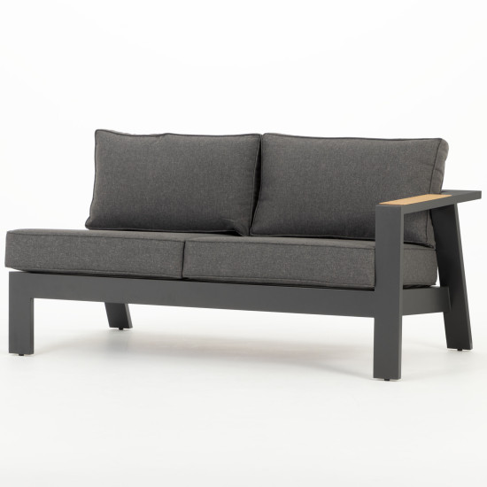 Palamea 4 Piece Outdoor Corner Lounge Set, Gunmetal