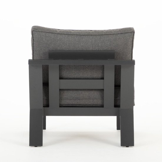 Palamea 4 Piece Outdoor Corner Lounge Set, Gunmetal