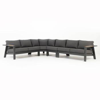 Palamea 4 Piece Outdoor Corner Lounge Set, Gunmetal