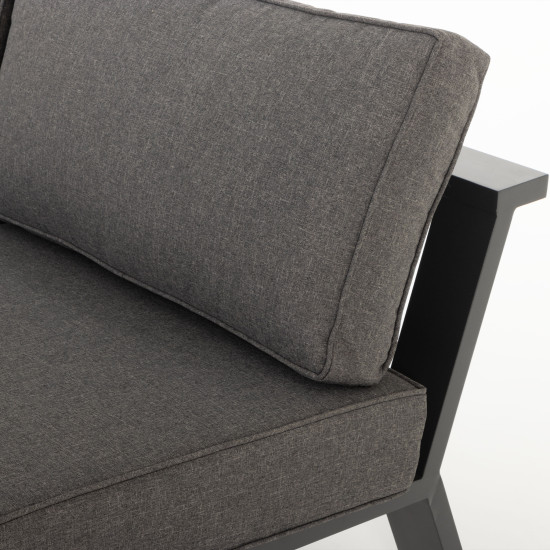 Palamea 4 Piece Outdoor Corner Lounge Set With Coffee Table, Gunmetal