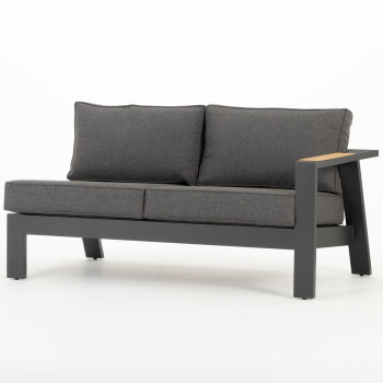 Palamea 4 Piece Outdoor Corner Lounge Set With Square Coffee Table, Gunmetal