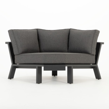 Palamea 4 Piece Outdoor Corner Lounge Set With Square Coffee Table, Gunmetal