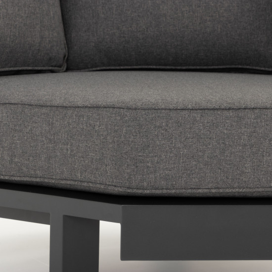 Palamea 4 Piece Outdoor Corner Lounge Set With Square Coffee Table, Gunmetal