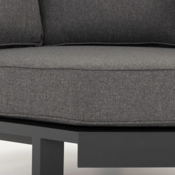 Palamea 4 Piece Outdoor Corner Lounge Set With Square Coffee Table, Gunmetal