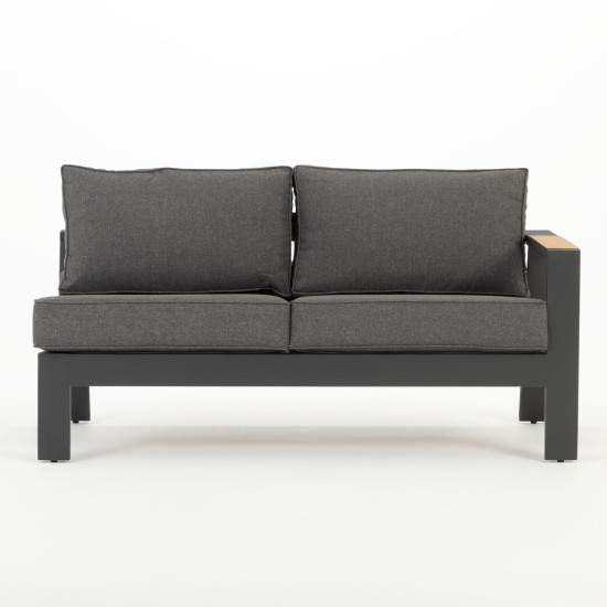 Palamea 4 Piece Outdoor Corner Lounge Set With Square Coffee Table, Gunmetal