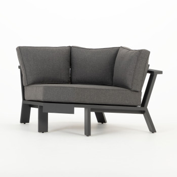 Palamea 5 Piece Outdoor Corner Lounge Set With Coffee Table, Gunmetal