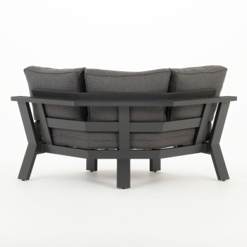Palamea 5 Piece Outdoor Corner Lounge Set With Coffee Table, Gunmetal