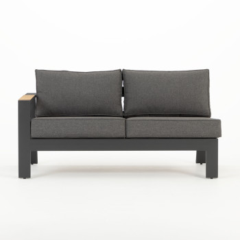 Palamea 5 Piece Outdoor Corner Lounge Set With Coffee Table, Gunmetal