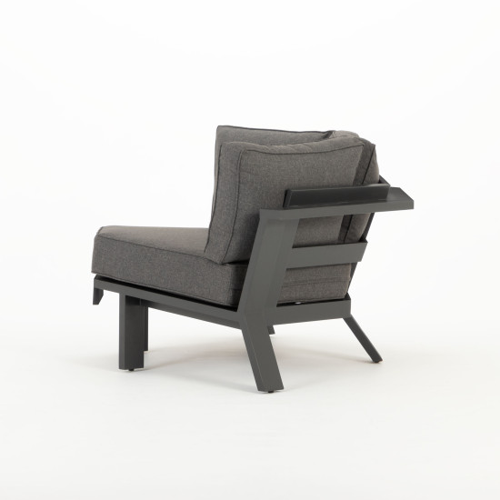 Palamea 5 Piece Outdoor Corner Lounge Set With Square Coffee Table, Gunmetal
