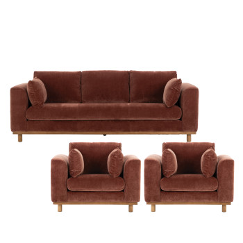 Portia 3 Seater + 2 Chairs, Brick