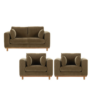 Portia 2 Seater + 2 Chairs, Olive