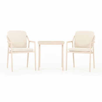 Rhodes 3 Piece Outdoor Bistro Set, Taupe