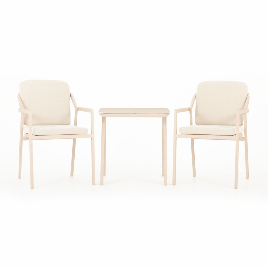 Rhodes 3 Piece Outdoor Bistro Set, Taupe