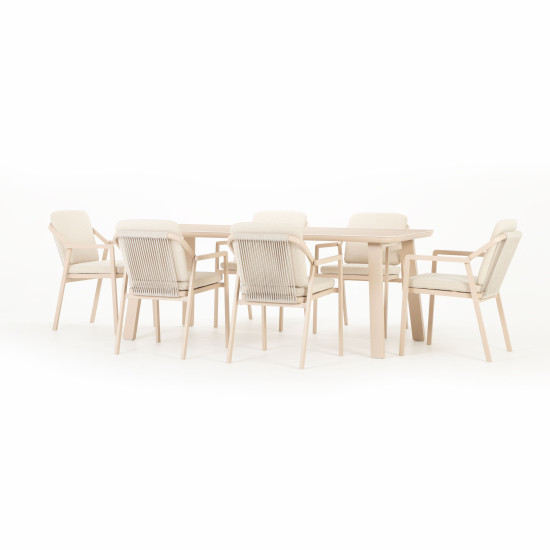 Rhodes 7 Piece Outdoor Dining Set - W200, Taupe