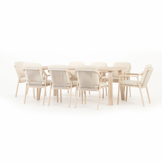 Rhodes 9 Piece Outdoor Dining Set - W200, Taupe