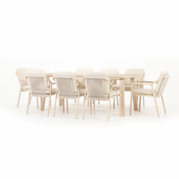 Rhodes 9 Piece Outdoor Dining Set - W200, Taupe