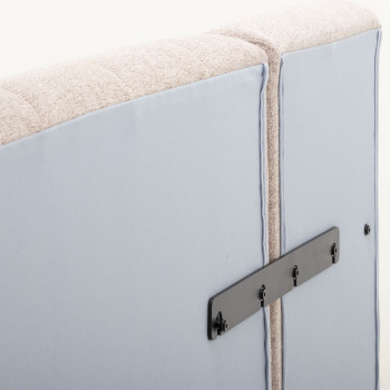 Riley King Single Bed Frame With Wings, Beige