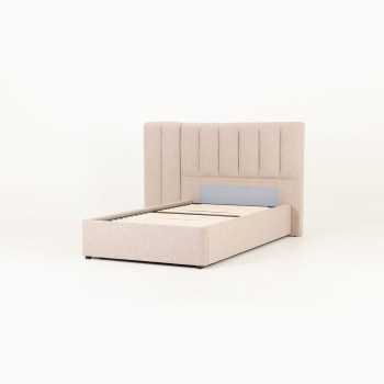 Riley Lift Up King Single Bed Frame With Wings, Beige