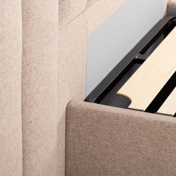 Riley Lift Up King Single Bed Frame With Wings, Beige