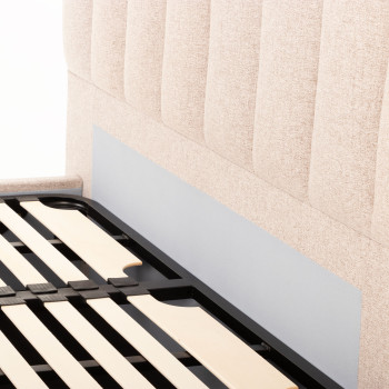 Riley Lift Up Queen Bed Frame With Wings, Beige