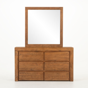 Safin Lowboy & Dresser Mirror, Brown