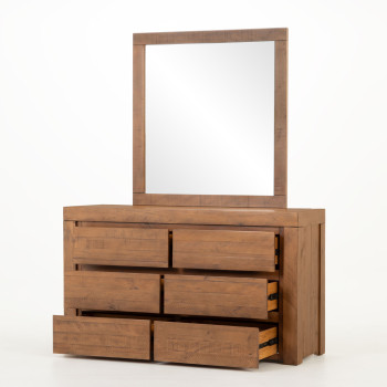 Safin Lowboy & Dresser Mirror, Brown