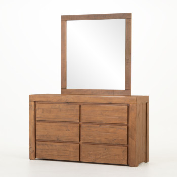 Safin Lowboy & Dresser Mirror, Brown