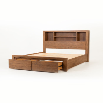 Safin 4 Piece Bedroom Set with Super King Bed Frame, Brown