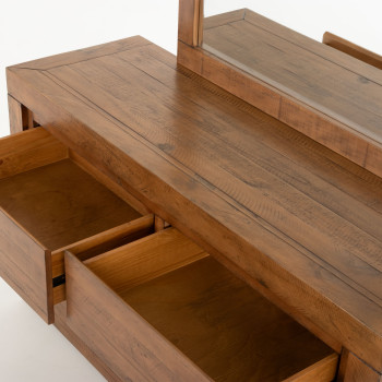 Safin 6 Piece Bedroom Set with Super King Bed Frame, Brown