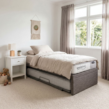Serene King Single/ Single Trundle Bed Set, Dark Grey