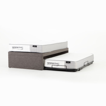 Serene & Aura King Single/ Single Trundle Bed Set, Dark Grey