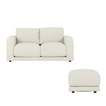 Sorin 2 Seater + Ottoman, Cream
