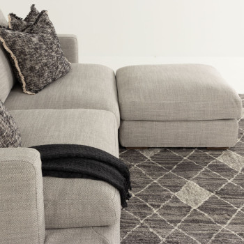 Stellar 3 Seater + Ottoman, Light Grey