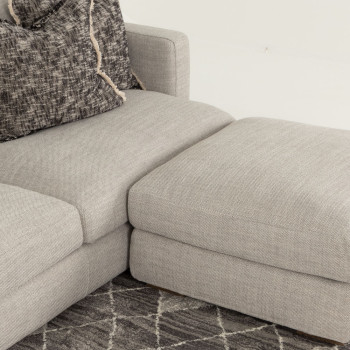 Stellar 3 Seater + Ottoman, Light Grey