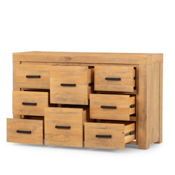 Sutton 5 Piece Bedroom Set with Queen Bed Frame, Tallboy and Lowboy, Light