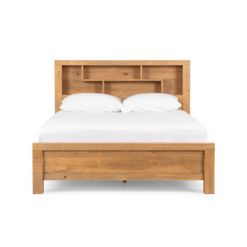 Sutton 5 Piece Bedroom Set with Queen Bed Frame, Tallboy and Lowboy, Light