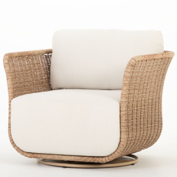 Tangier 3 Piece Outdoor Lounge Set With Side Table, Natural